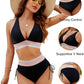 💃Vacation Sale 49% OFF💃High Waisted Tummy Control Color Block Bikini Sets