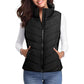 ✨️Cozy Without Bulk: Puffer Vest Women Sleeveless Zip Up Outerwear
