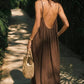 💃LAST DAY SAEL 50% OFF!!✨Women's Solid Color Backless Cami Dress💕