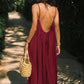 💃LAST DAY SAEL 50% OFF!!✨Women's Solid Color Backless Cami Dress💕