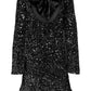 🔥🖤Black Friday Sale:49% OFF🔥Dance All Night Sequin Back Tie Up Bow Loose Mini Cutee Dress🎀