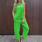 💕Women's 2 Piece Outfits Loose Fit Sleeveless Top & Long Pants