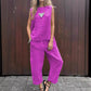 💕Women's 2 Piece Outfits Loose Fit Sleeveless Top & Long Pants