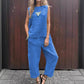 💕Women's 2 Piece Outfits Loose Fit Sleeveless Top & Long Pants