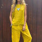 💕Women's 2 Piece Outfits Loose Fit Sleeveless Top & Long Pants