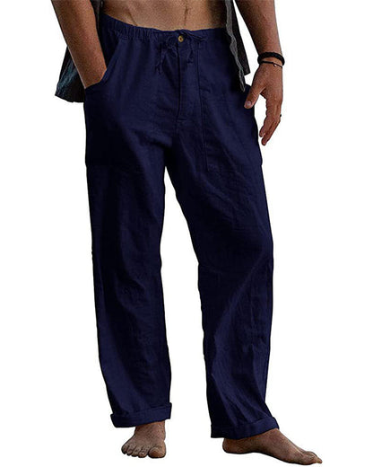 Men's linen beach casual loose-fitting pants