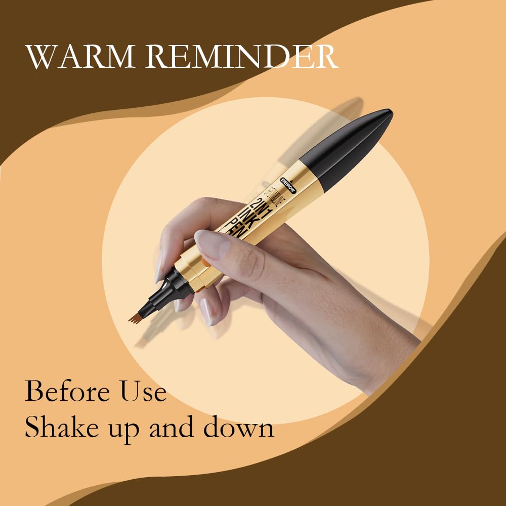 2-in-1 Waterproof Magic 4-fork Eyebrow Pen & Eyeliner-10