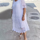 Solid Color Short Sleeve Lace Dress