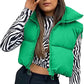 🎁Last Day 49% Off🔥Women's Solid High Neck Zip Up Puffer Vest