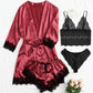 💕LAST DAY SALE 49% OFF💕Valentine's Day 4 sets of lace satin sling pajamas set🌹