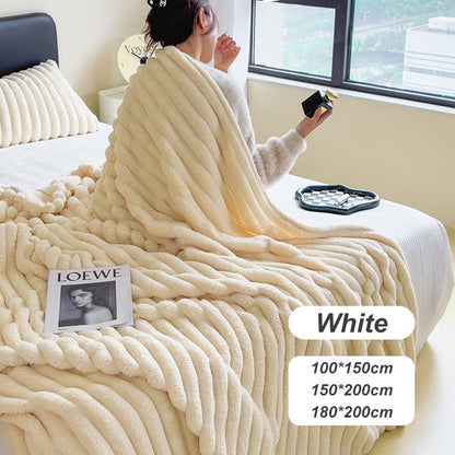 🔥🔥LAST DAY SPECIAL PRICE: ￡11.99!!🔥🔥Super Soft Fur Ribbed Fleece Throw Blanket⛄
